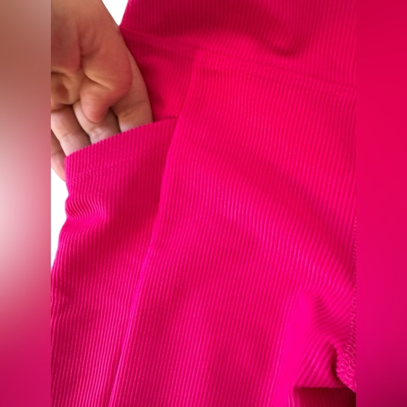 Beach Riot Sport Ayla Leggings Bright Fuchsia Size XS Ribbed Workout leggings - Picture 4 of 5